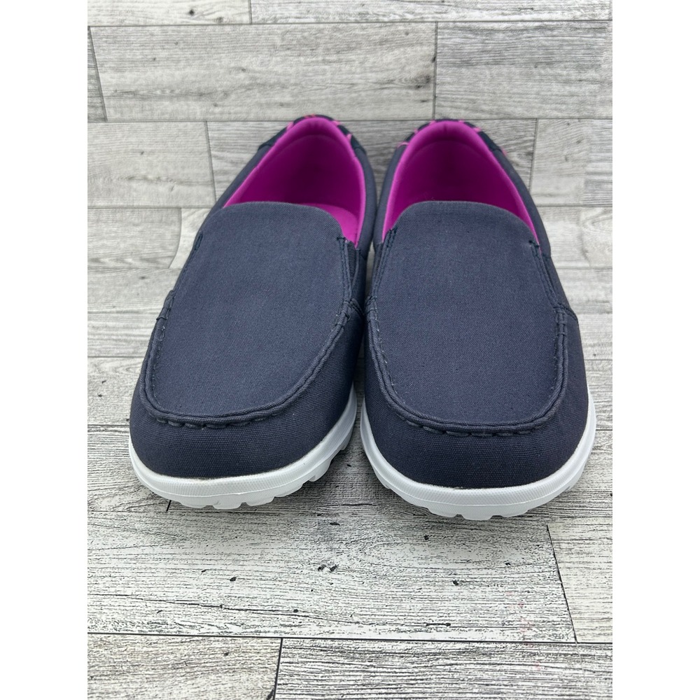 Skechers Go Walk Slip On Shoes Navy Pink Women Sz 9.5 Comfort Lightweight Casual - Picture 2 of 12